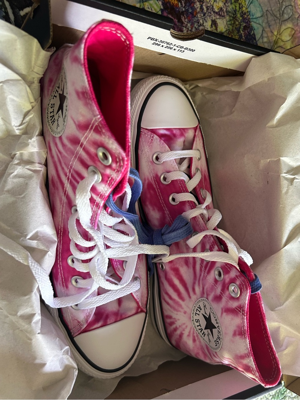 Converse Pink and White Tie-Dye High Top Sneakers